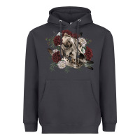 Smoke Floral boho wolf skull Heavyweight Hoodie - RanaPortraitStore