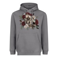 Storm Floral boho wolf skull Heavyweight Hoodie - RanaPortraitStore
