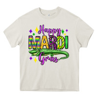 Cream happy mardi gras alligator olivia Heavy Core Tee - OliviaCreatesArt