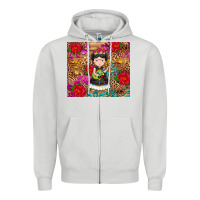 Dove Grey Mexican girl Zipper Hoodie - RanaPortraitStore