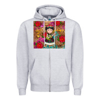 Heather Grey Mexican girl Zipper Hoodie - RanaPortraitStore