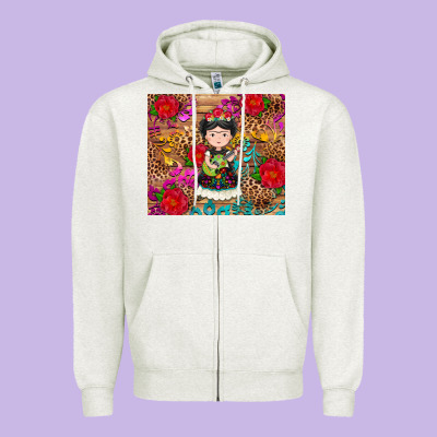 Mexican Girl Zipper Hoodie Designed By Ranaportraitstore