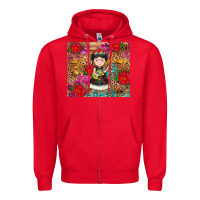 Red Mexican girl Zipper Hoodie - RanaPortraitStore