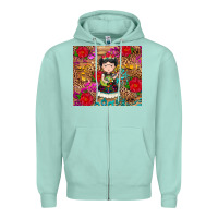Seafoam Mexican girl Zipper Hoodie - RanaPortraitStore