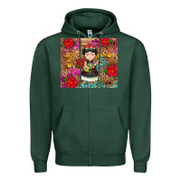 Sports Green Mexican girl Zipper Hoodie - RanaPortraitStore