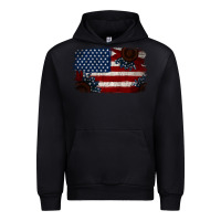 Black Distressed Sunflower American Flag Urban Hoodie - Jasminsmagicworld