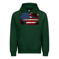 Forest Green Distressed Sunflower American Flag Urban Hoodie - Jasminsmagicworld
