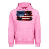 Fuchsia Pink Distressed Sunflower American Flag Urban Hoodie - Jasminsmagicworld
