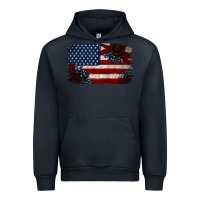 Navy Distressed Sunflower American Flag Urban Hoodie - Jasminsmagicworld