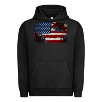 Pigment Black Distressed Sunflower American Flag Urban Hoodie - Jasminsmagicworld