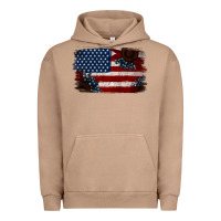 Pigment Burro Distressed Sunflower American Flag Urban Hoodie - Jasminsmagicworld