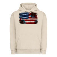 Pigment French Oak Distressed Sunflower American Flag Urban Hoodie - Jasminsmagicworld