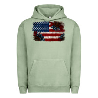 Pigment Oil Green Distressed Sunflower American Flag Urban Hoodie - Jasminsmagicworld