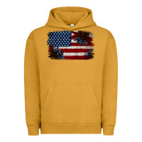 Pigment Peanut Butter Distressed Sunflower American Flag Urban Hoodie - Jasminsmagicworld