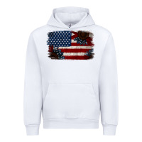 White Distressed Sunflower American Flag Urban Hoodie - Jasminsmagicworld