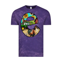 Cloud Purple farm life alphabet lowercase letters e Vintage Tee - BundleAndBundleShop