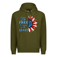 Army Green Patriotic Sunflower Premium Hoodie - Jasminsmagicworld