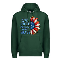 Sports Green Patriotic Sunflower Premium Hoodie - Jasminsmagicworld