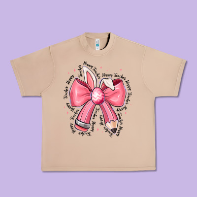 Easter Bunny Pencil Bow Urban Heavy Tee Designed By Cowhidedigitalart
