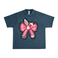 Midnight Navy easter bunny pencil bow Urban Heavy Tee - CowhideDigitalArt