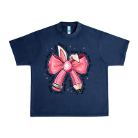 Navy easter bunny pencil bow Urban Heavy Tee - CowhideDigitalArt