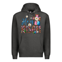 Charcoal Heather he is risen cross Premium Hoodie - Artiststas