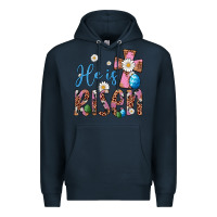 Navy he is risen cross Premium Hoodie - Artiststas