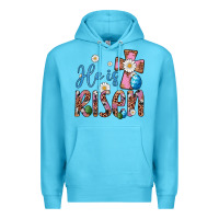 Ocean Blue he is risen cross Premium Hoodie - Artiststas
