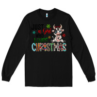 Black just a girl who loves christmas Long Sleeve Tee - CowhideDigitalArt