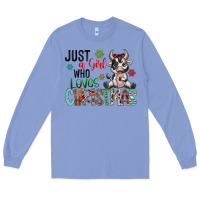 Colony Blue just a girl who loves christmas Long Sleeve Tee - CowhideDigitalArt