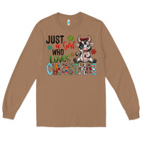 Toasted Coconut just a girl who loves christmas Long Sleeve Tee - CowhideDigitalArt