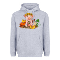 Heather Grey fall pig Heavyweight Hoodie - RanaPortraitStore