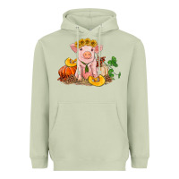 Matcha fall pig Heavyweight Hoodie - RanaPortraitStore