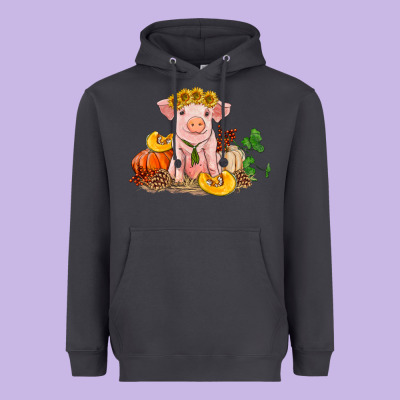 Fall Pig Heavyweight Hoodie Designed By Ranaportraitstore