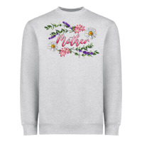 Heather Grey Floral Daisy Mother Heavyweight Sweatshirt - RanaPortraitStore