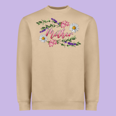 Floral Daisy Mother Heavyweight Sweatshirt Designed By Ranaportraitstore
