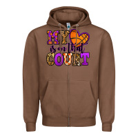 Chestnut my heart is on that court basketball Zipper Hoodie - Jasminsmagicworld