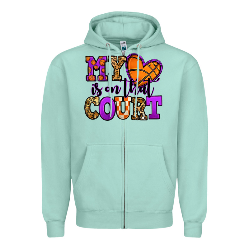 My Heart Is On That Court Basketball Zipper Hoodie by Jasminsmagicworld | Teevron