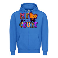 True Royal my heart is on that court basketball Zipper Hoodie - Jasminsmagicworld