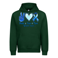 Forest Green Peace Love Cure Stomach Cancer Urban Hoodie - Jasminsmagicworld