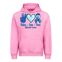 Fuchsia Pink Peace Love Cure Stomach Cancer Urban Hoodie - Jasminsmagicworld