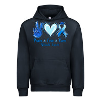 Navy Peace Love Cure Stomach Cancer Urban Hoodie - Jasminsmagicworld
