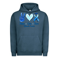 Pigment Midnight Navy Peace Love Cure Stomach Cancer Urban Hoodie - Jasminsmagicworld