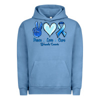 Pigment Pebble Blue Peace Love Cure Stomach Cancer Urban Hoodie - Jasminsmagicworld