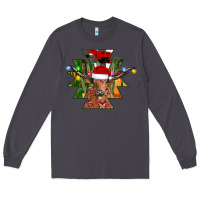 Smoke longhorn Aztec Christmas Long Sleeve Tee - CowhideDigitalArt