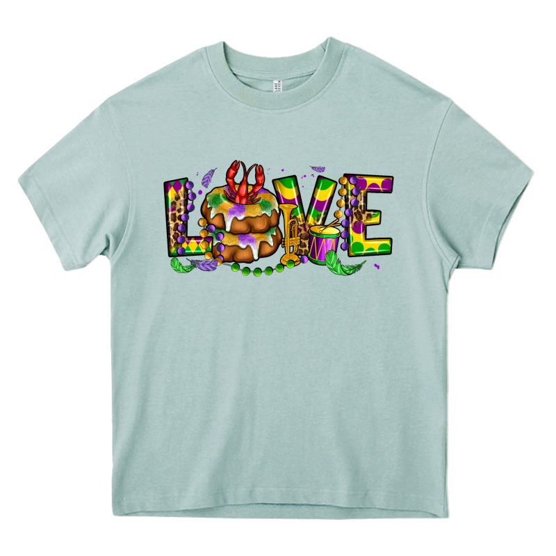 Mardi Gras Love Heavy Core Tee by OliviaCreatesArt | Teevron