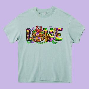 Mardi Gras Love Heavy Core Tee Designed By Oliviacreatesart