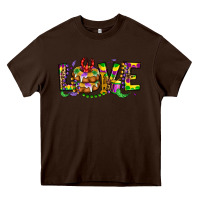Chocolate Brown mardi gras love Heavy Core Tee - OliviaCreatesArt
