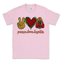 Bubblegum Pink Peace Love Lupita Classic Tee - Jasminsmagicworld