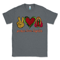 Charcoal Heather Peace Love Lupita Classic Tee - Jasminsmagicworld